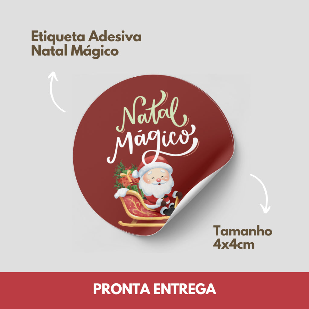 ADESIVO NATAL E BOAS FESTAS - 20 UNIDADES - Natal Mágico