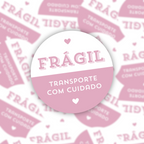ADESIVO FRÁGIL PARA EMBALAGEM 4x4cm - CIRCULAR