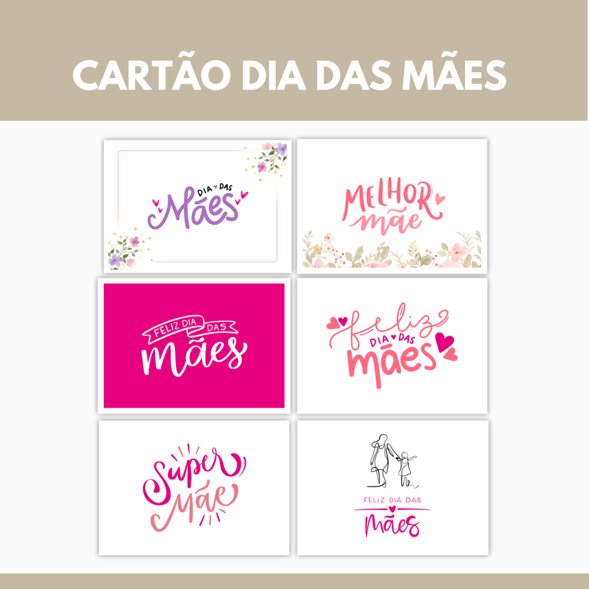 CARTÃO DIA DAS MÃES - 25 UNIDADES