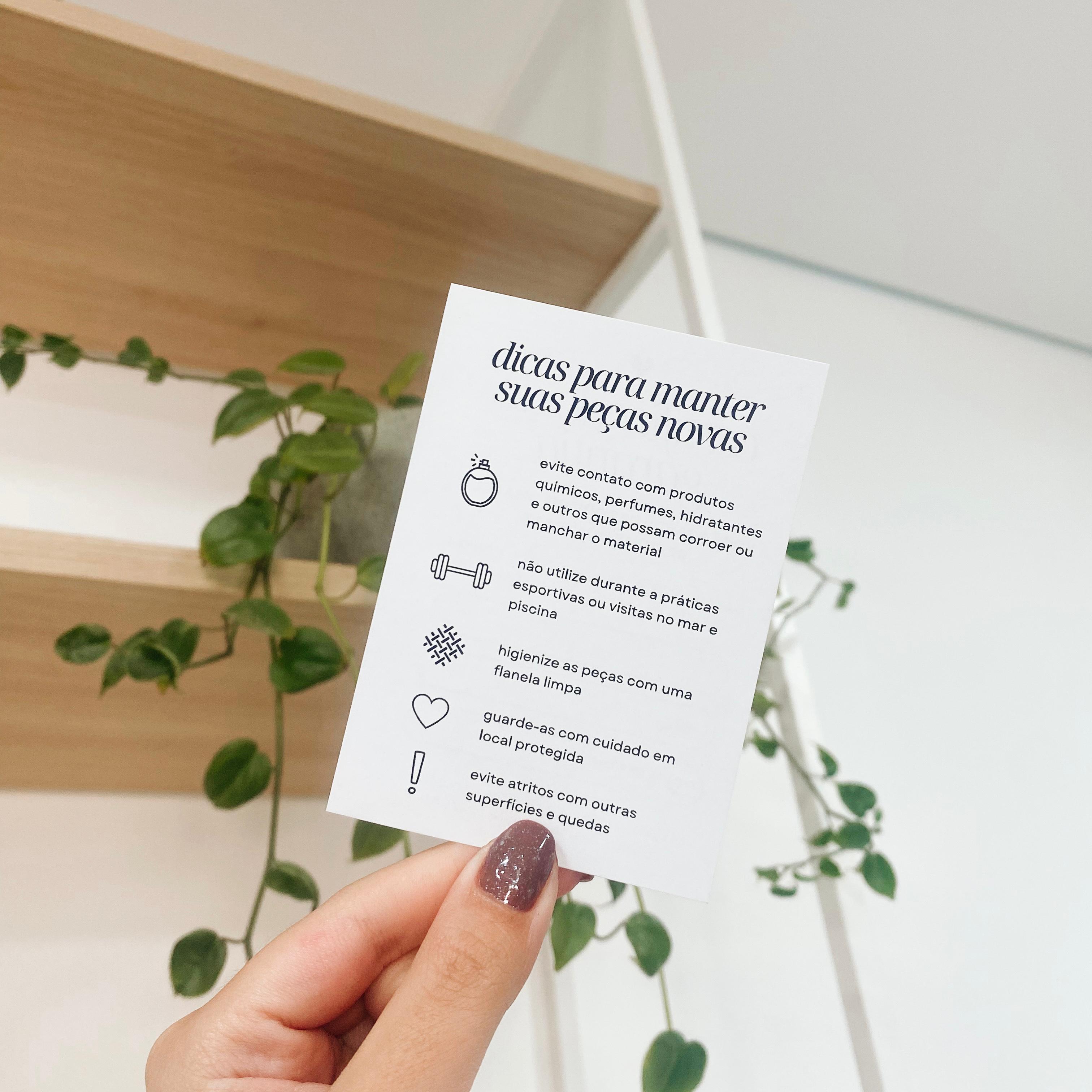CERTIFICADO DE GARANTIA E CUIDADOS COM A PEÇA - PRONTA ENTREGA - A7