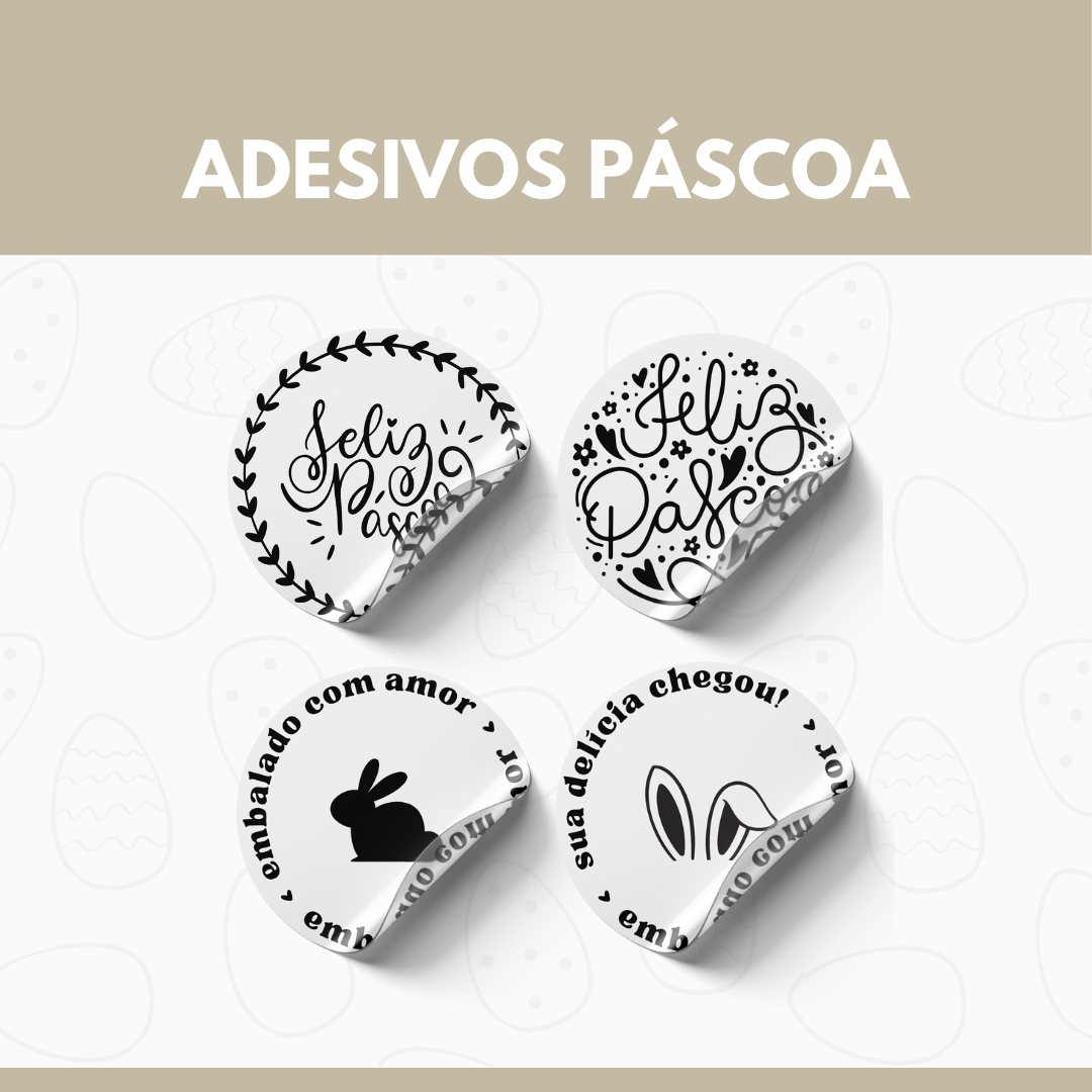 ADESIVO PÁSCOA VINIL TRANSPARENTE -  4x4cm