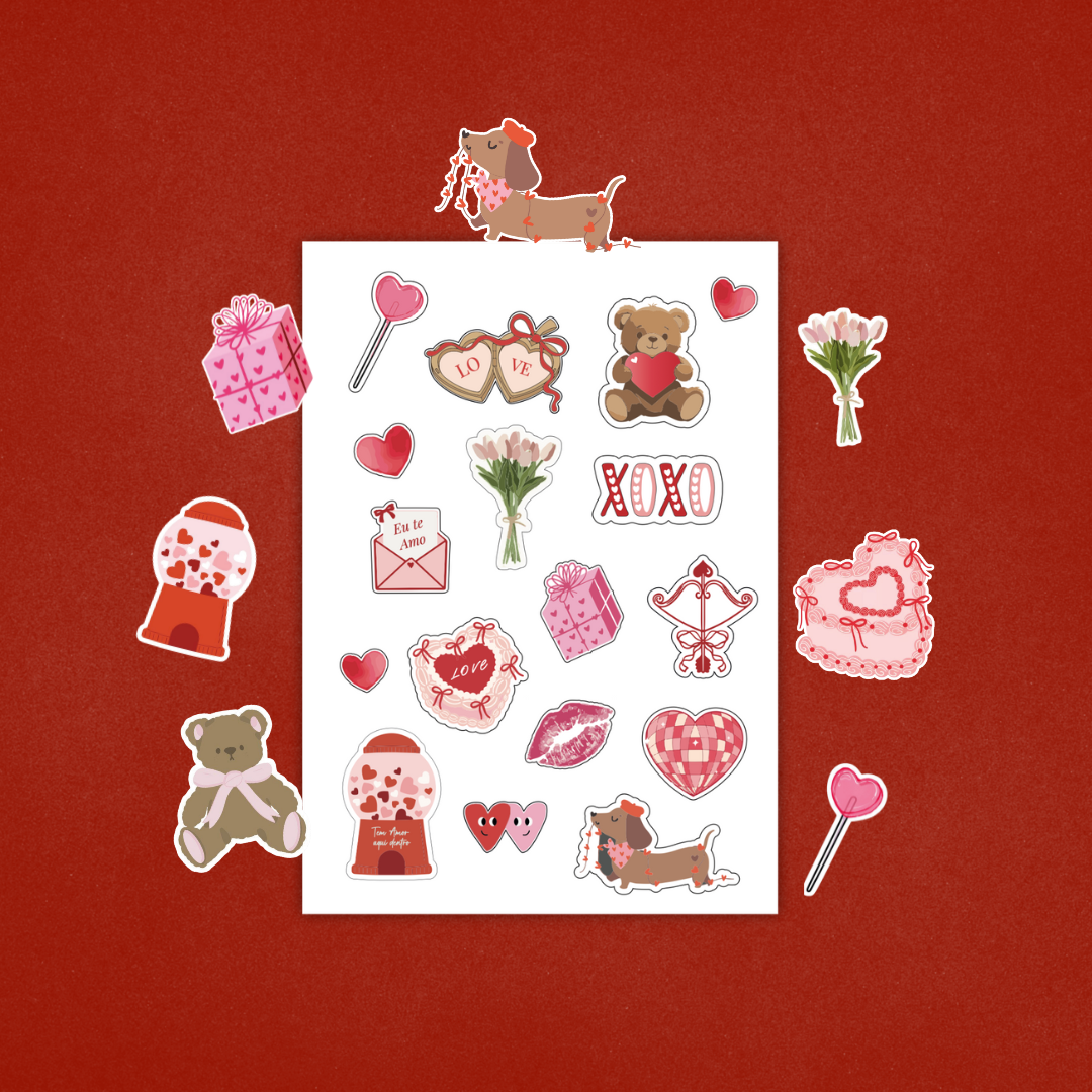 CARTELA DE ADESIVOS "LOVE CLUB"