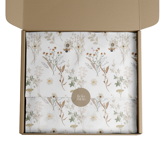 PAPEL PARA EMBRULHO FLORAL MARROM