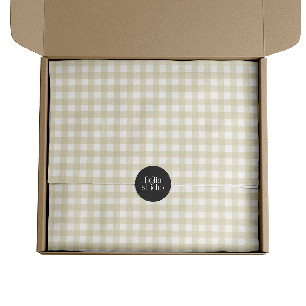 PAPEL PARA EMBRULHO - XADREZ AMARELO