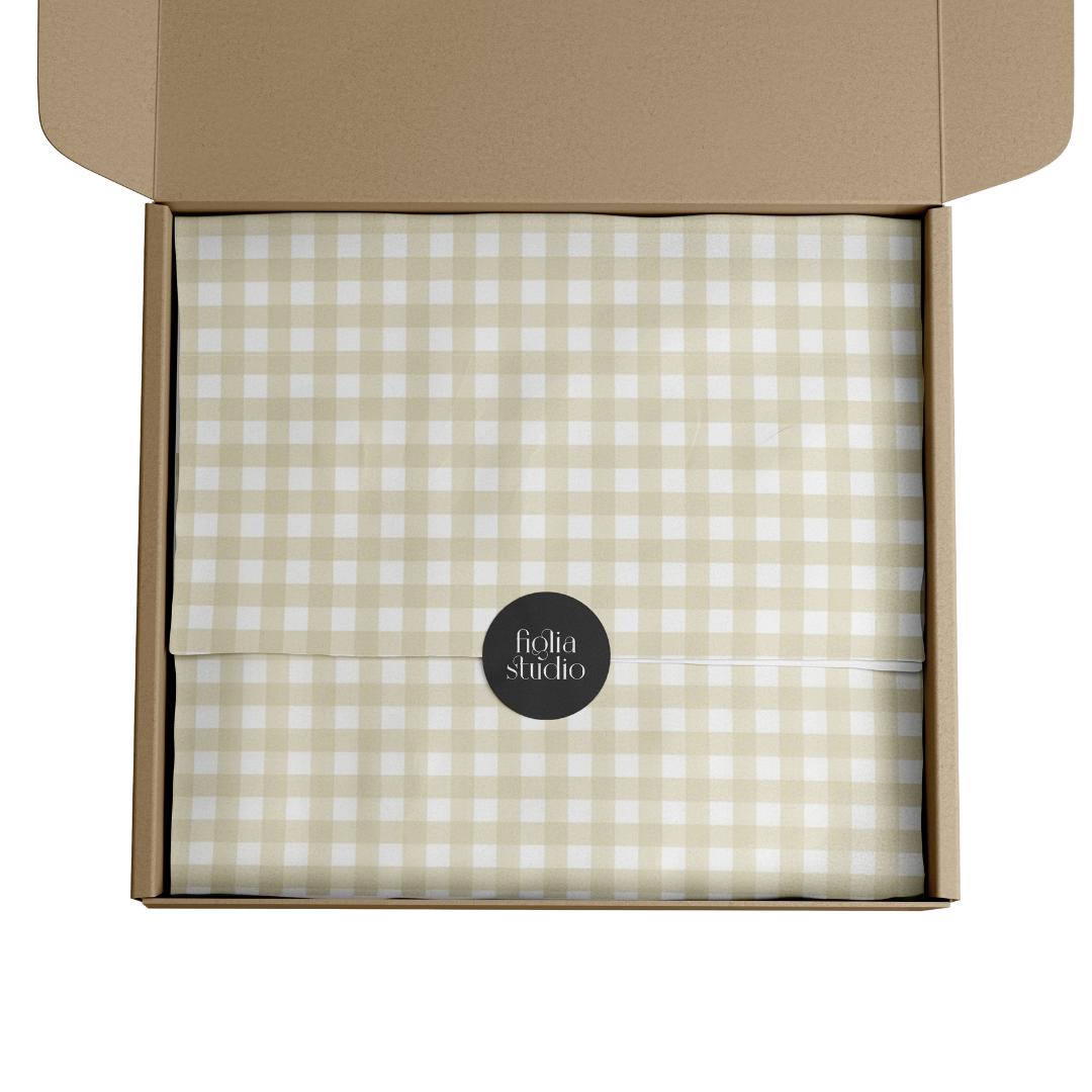 PAPEL PARA EMBRULHO - XADREZ AMARELO