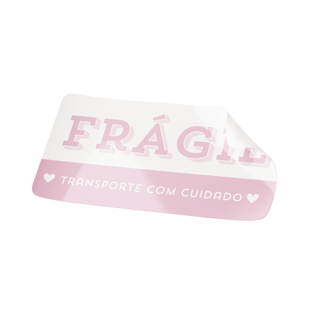 ADESIVO FRÁGIL PARA EMBALAGEM 8x4cm - RETANGULAR