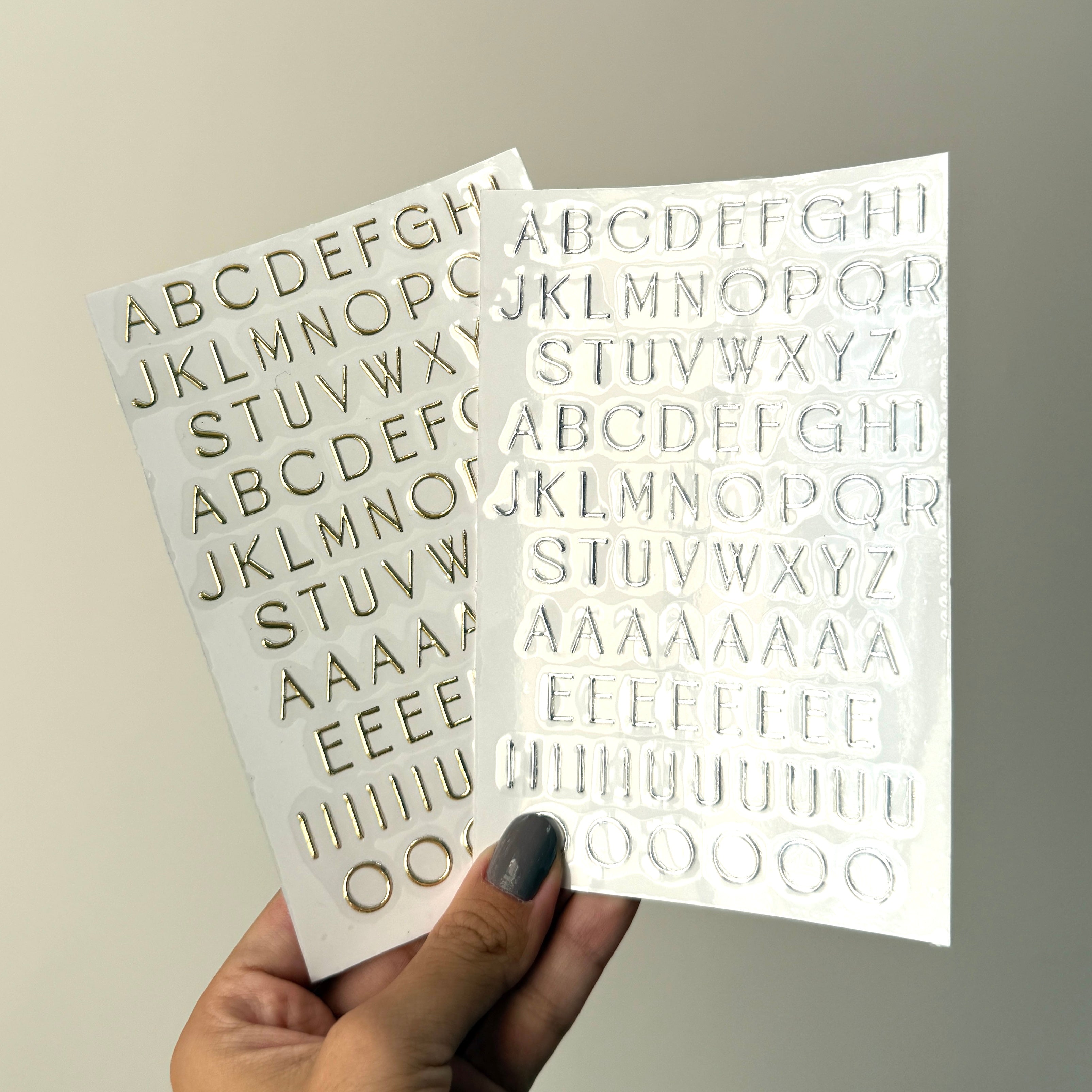 DTF UV METALIZADO A6 - ALFABETO