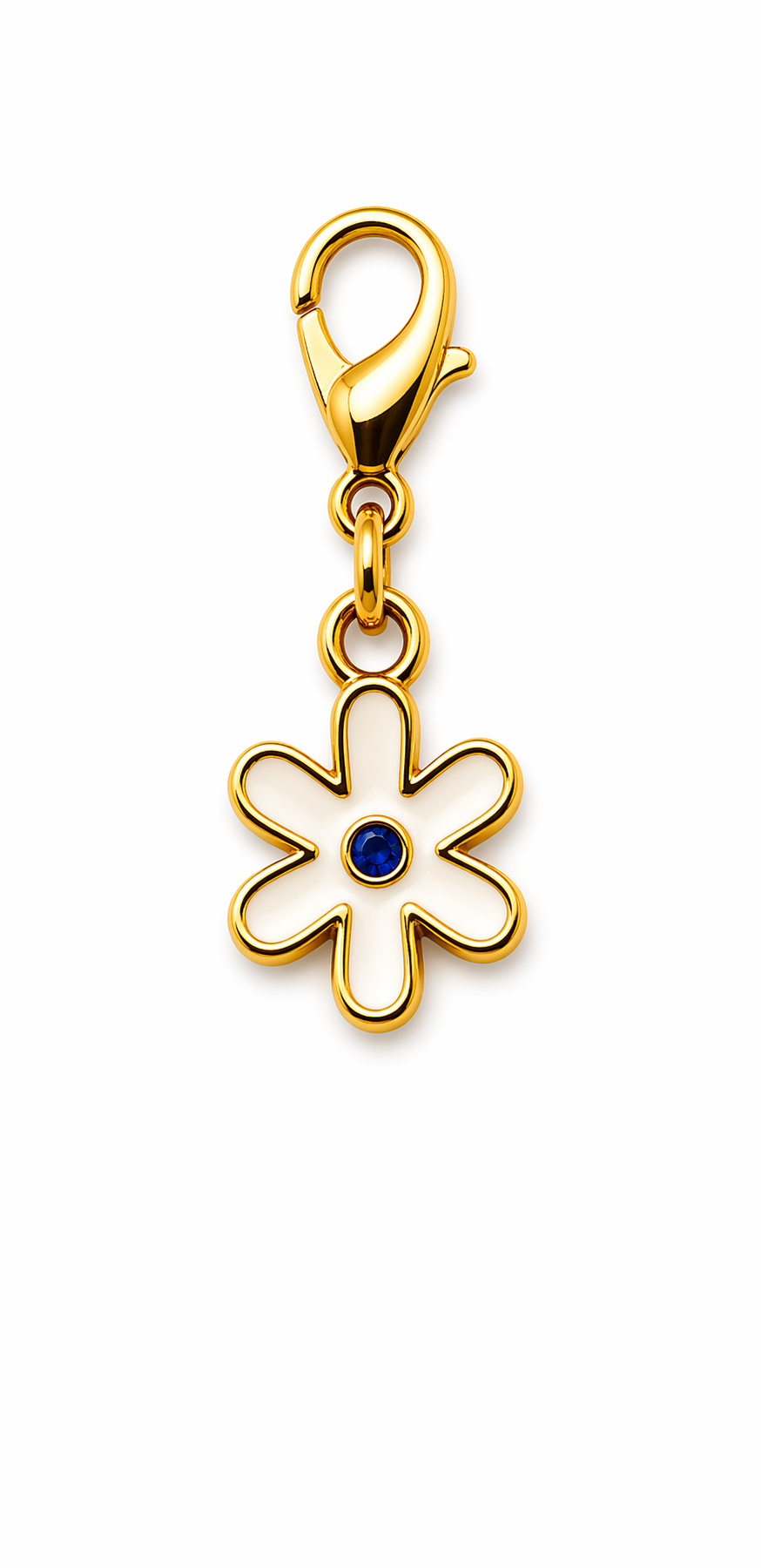 CHARM FLORZINHA BRANCA DOURADA