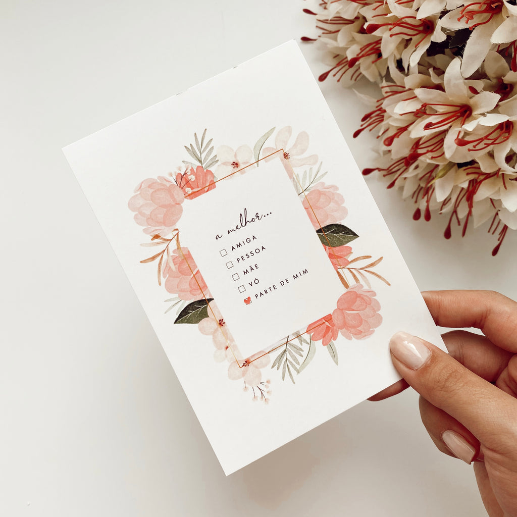 25un CARTÃO A6 ”MÃE INSPIRADORA" - COLEÇÃO DO DIA DAS MÃES