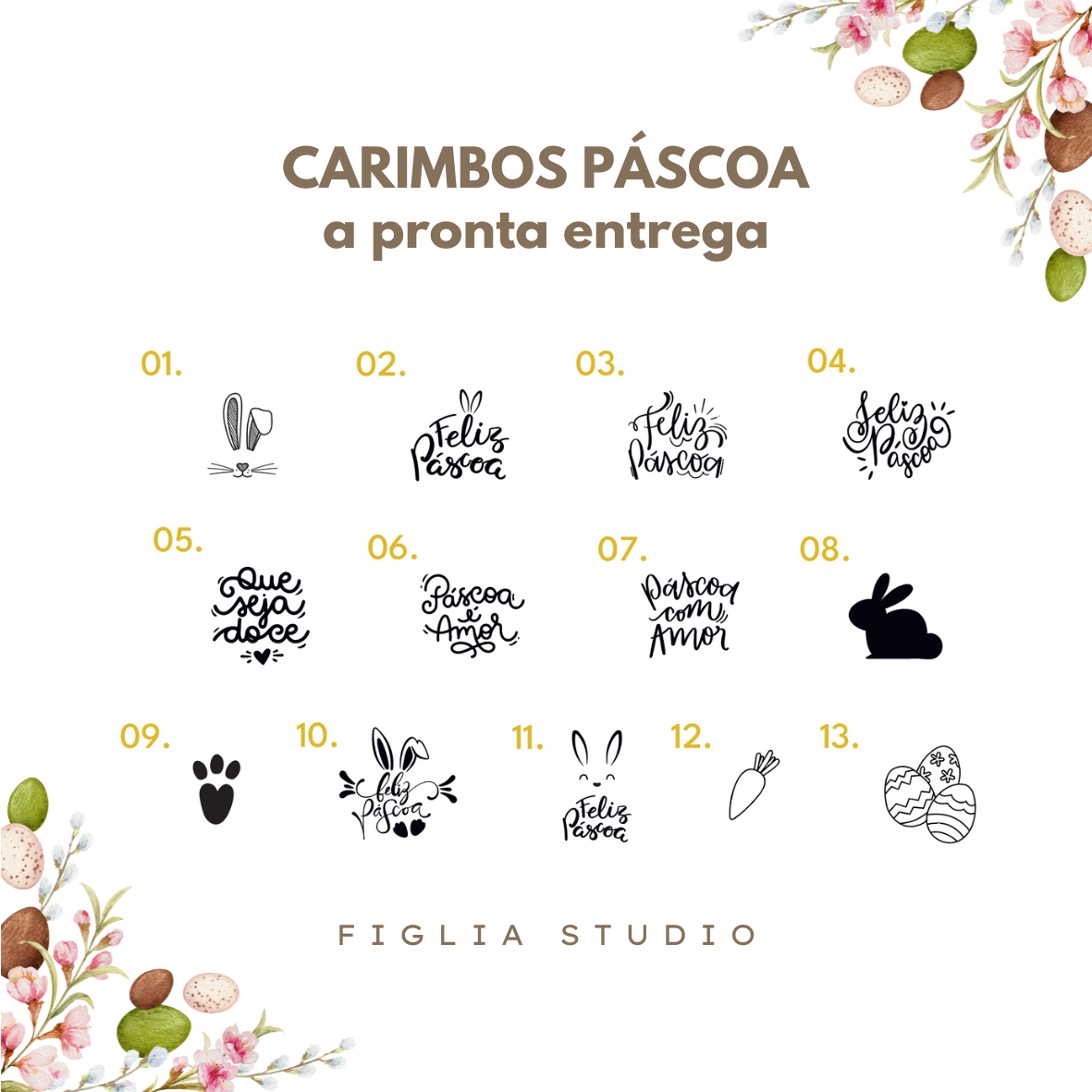 CARIMBO TEMA PÁSCOA - A PRONTA ENTREGA