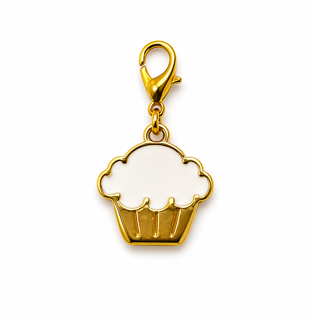 CHARM CUPCAKE BRANCO DOURADO