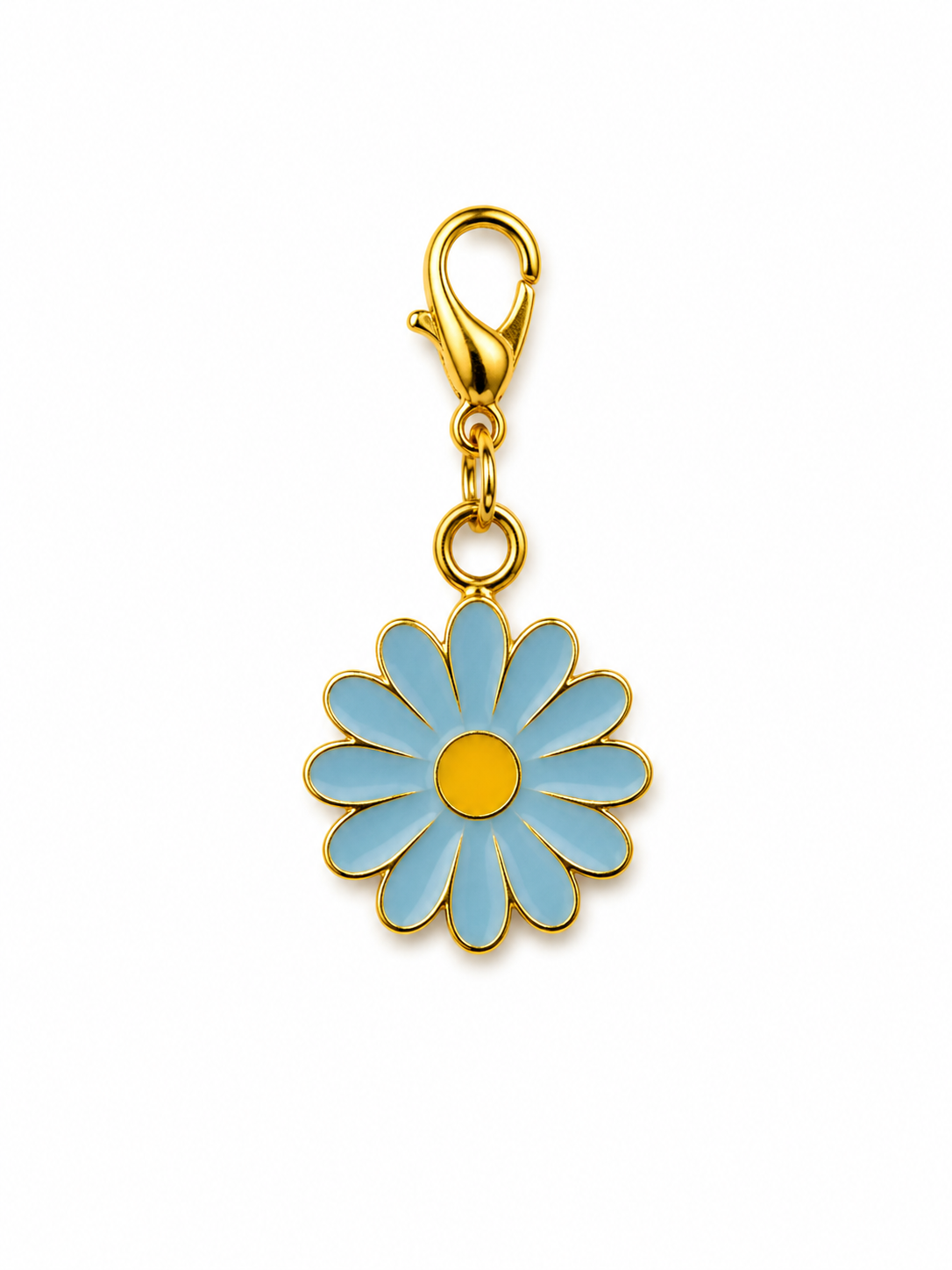 CHARM MARGARIDA AZUL DOURADA
