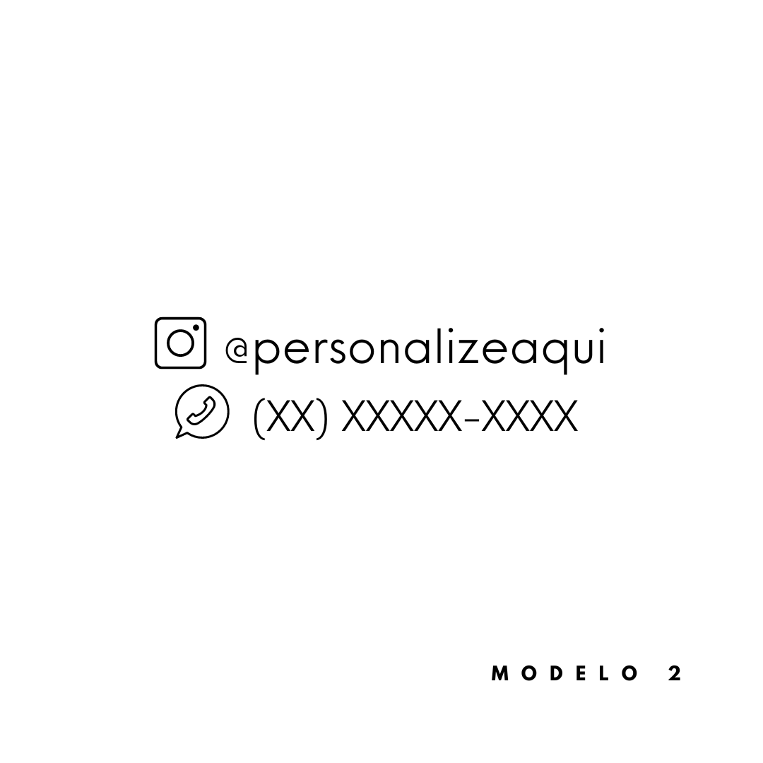 CARIMBO PERSONALIZADO COM INSTAGRAM E TELEFONE