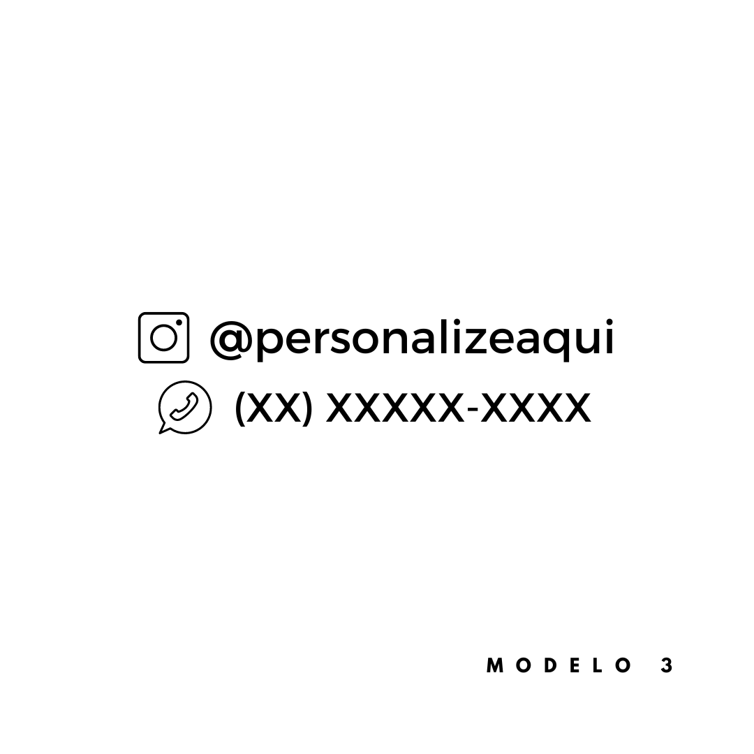 CARIMBO PERSONALIZADO COM INSTAGRAM E TELEFONE