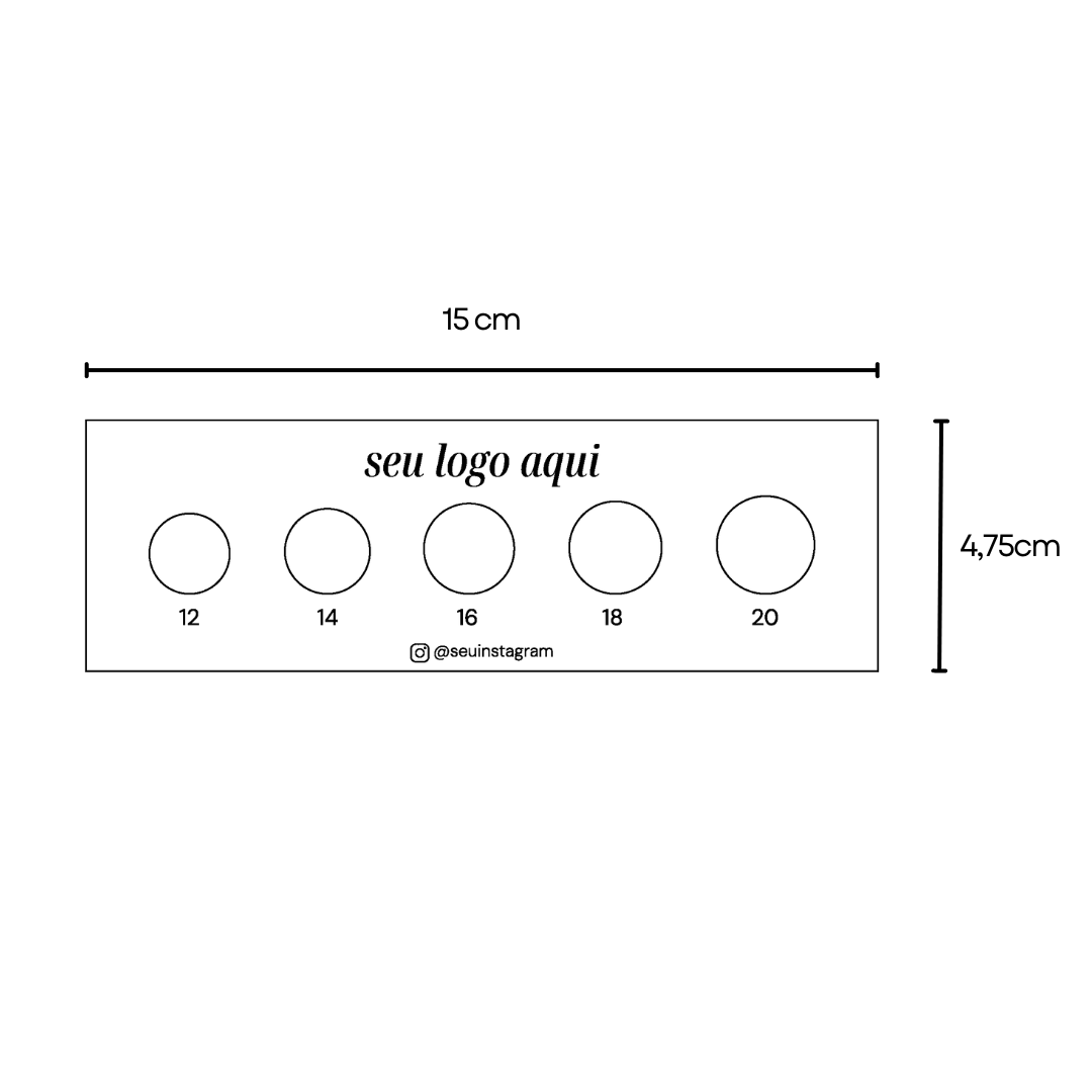 TAG MEDIDOR DE ANEL 15x4,75cm - PERSONALIZADO