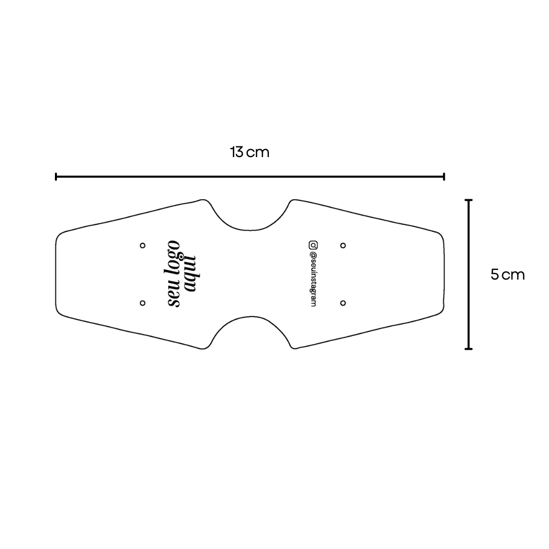 TAG GRAVATA COM FURO PARA BRINCO 13x5cm - PERSONALIZADO