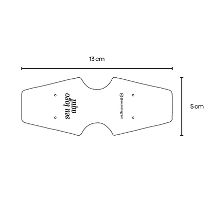 TAG GRAVATA COM FURO PARA BRINCO 13x5cm - PERSONALIZADO