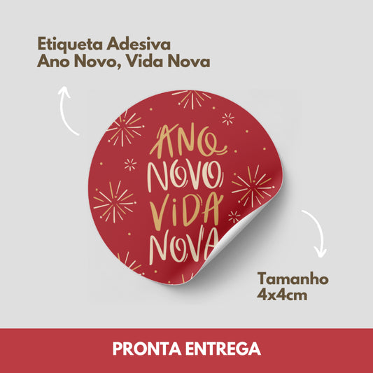 ADESIVO NATAL E BOAS FESTAS - 20 UNIDADES - Ano Novo Vida Nova