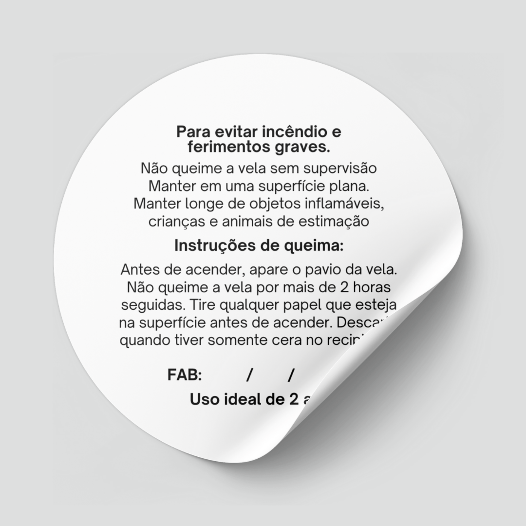 ADESIVO DE AVISO E SEGURANÇA VELA CIRCULAR