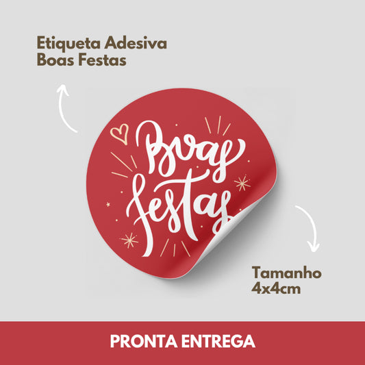 ADESIVO NATAL E BOAS FESTAS - 20 UNIDADES - Boas Festas
