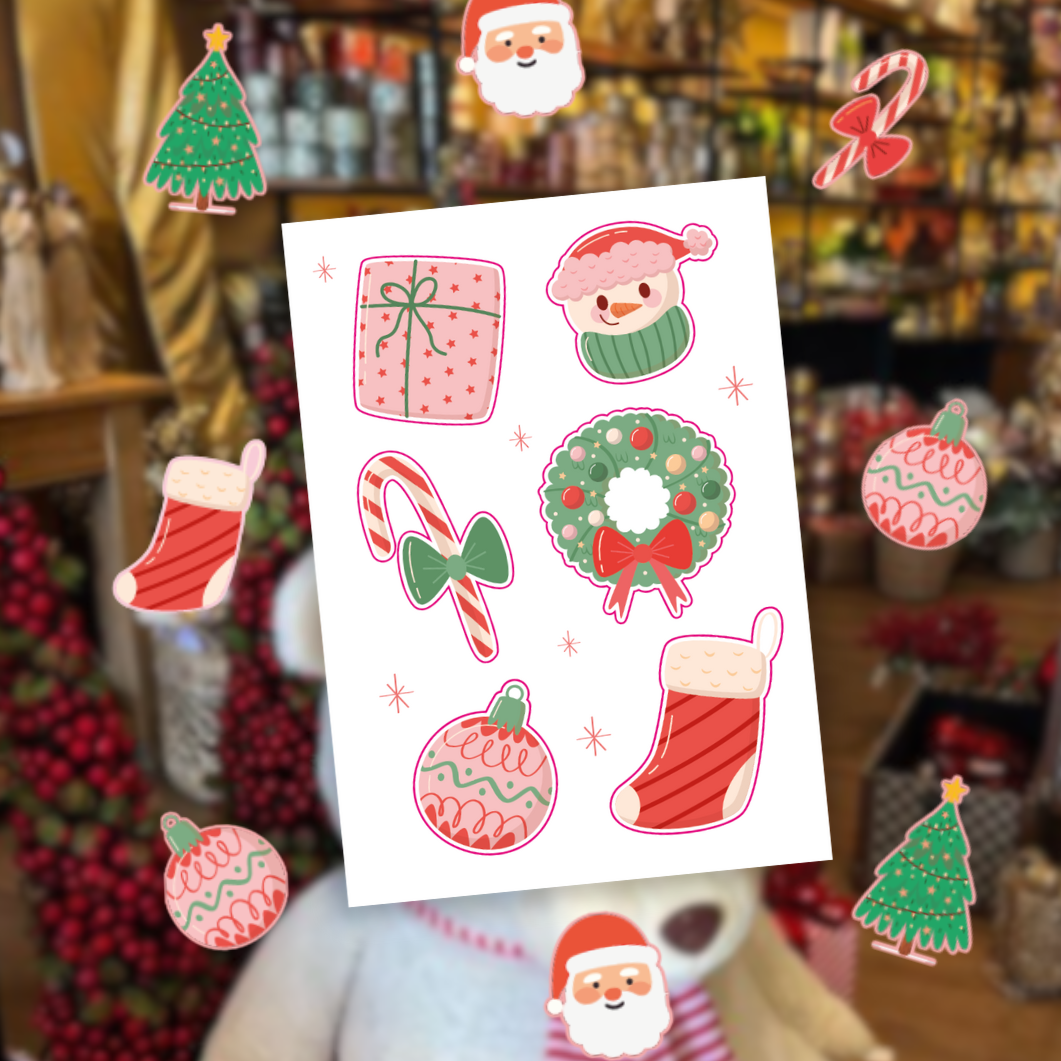 CARTELA DE ADESIVOS NATAL - 10 UNIDADES