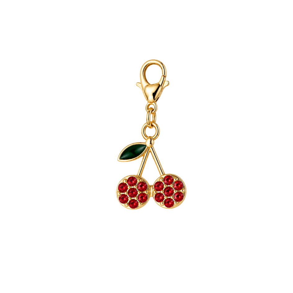 CHARM CEREJA COM BRILHO DOURADA