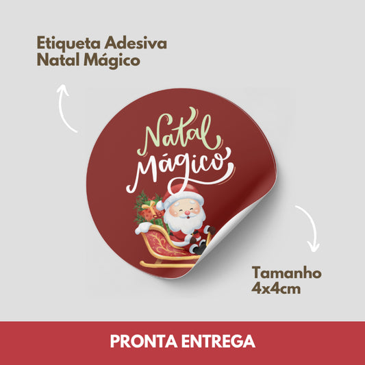 ADESIVO NATAL E BOAS FESTAS - 20 UNIDADES - Natal Mágico