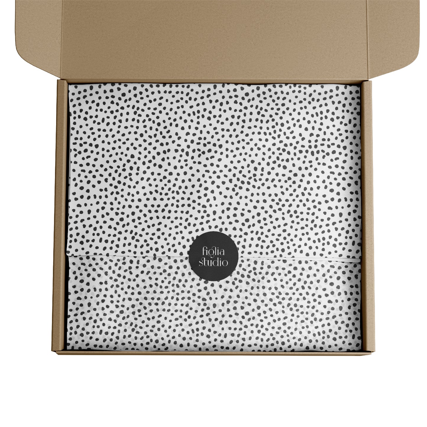 PAPEL PARA EMBRULHO DOTS PRETO