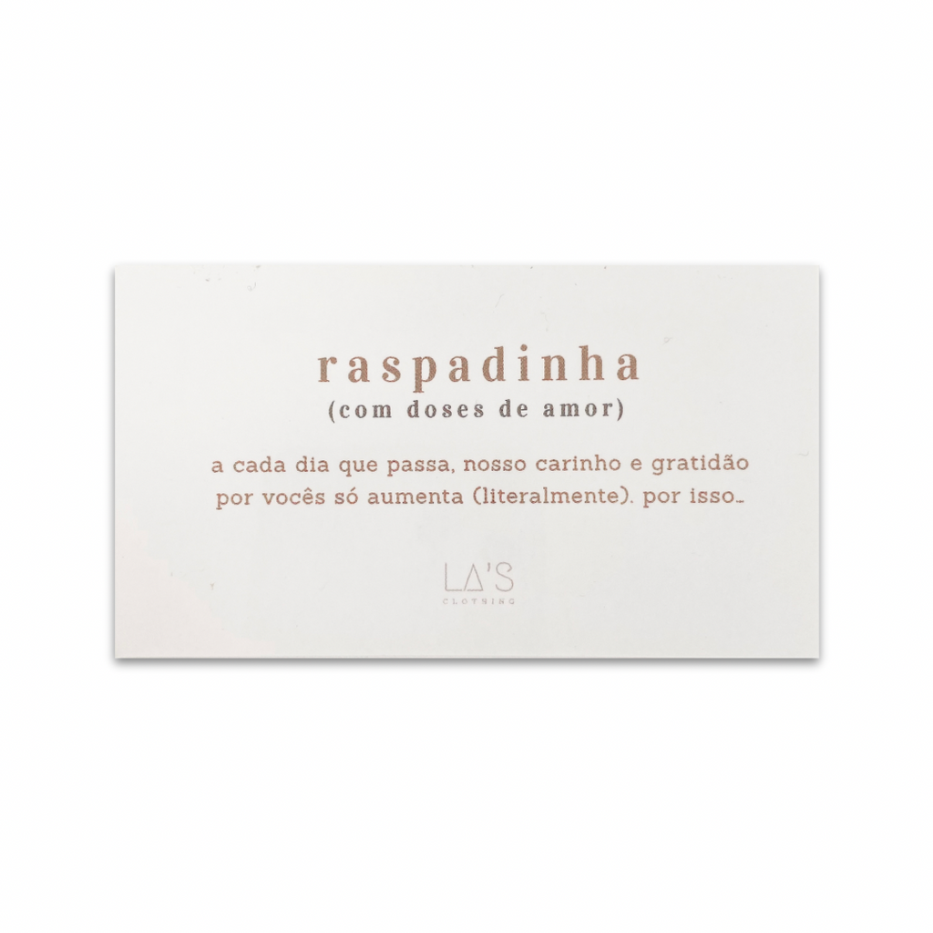 20 UNIDADES - CARTÃO RASPADINHA PERSONALIZADO